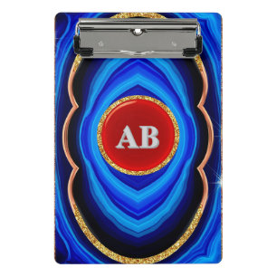 Mini Porte-bloc Conception Géométrique Abstraite avec Bleu Rouge e