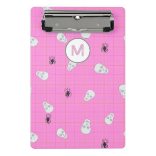 Mini Porte-bloc Coquette Personnalisée Pink Plaid Halloween Skuls