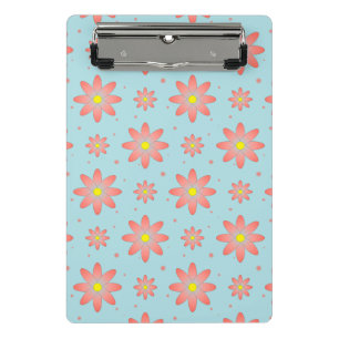 Mini Porte-bloc Corail rose et poudres bleu délicat marguerite fle