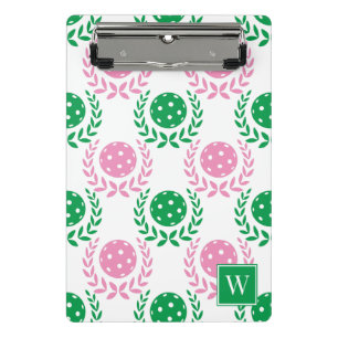 Mini Porte-bloc Couronne de laurier de pickleball preppy - Rose et