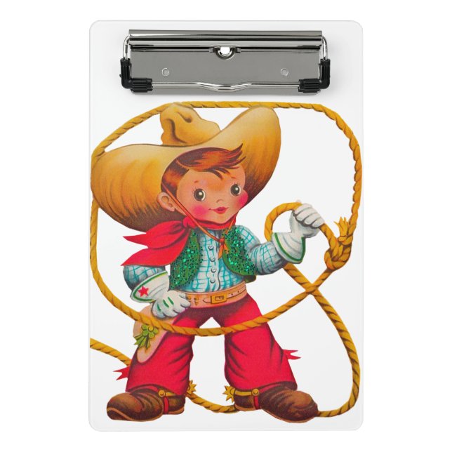 Mini Porte-bloc Cowboy Retro Boy Child Cute Western (Devant)
