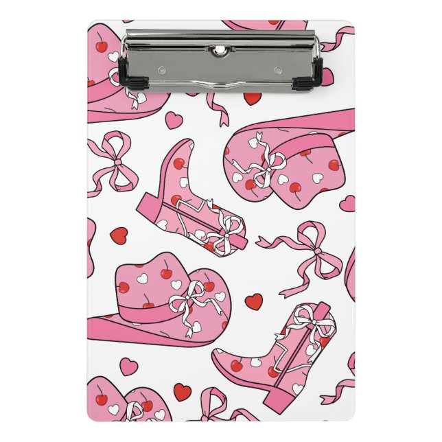 Mini Porte-bloc Cowgirl Coquette rose (Devant)