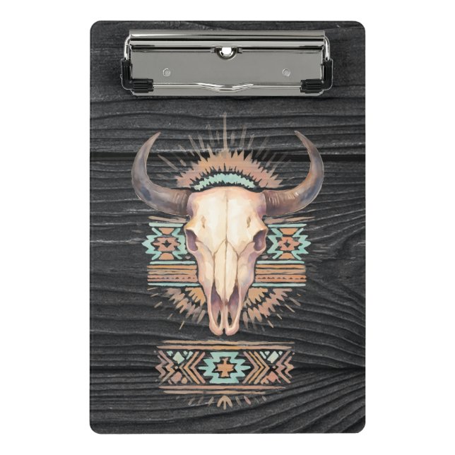 Mini Porte-bloc Crâne de Boho Aztec (Devant)
