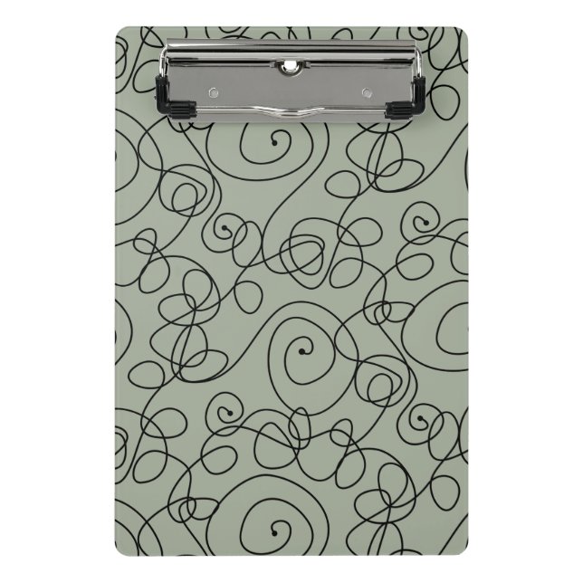 Mini Porte-bloc Crazy Spiral Lines noir + votre arrière - plan & i (Devant)