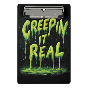 Mini Porte-bloc "Creepin it Real", humoristique typographie mince