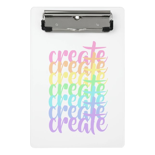 Mini Porte-bloc Créer Pastel Rainbow Words Mini Porte - bloc (Devant)