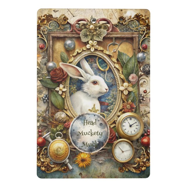 Mini Porte-bloc Créez votre propre lapin blanc fantaisiste (Dos)