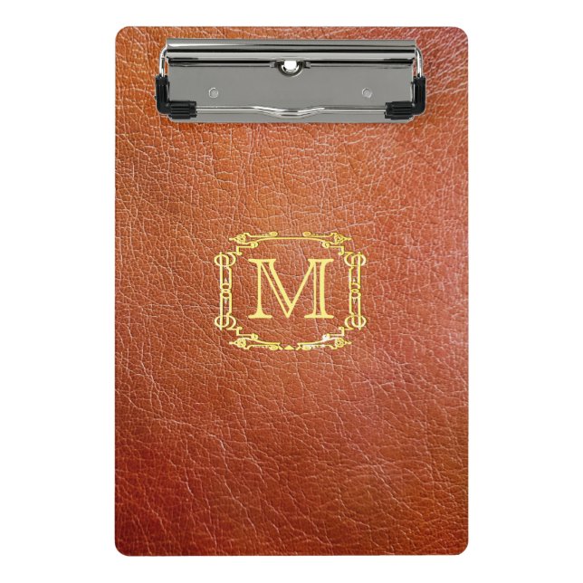 Mini Porte-bloc Cuir personnalisé de Faux de monogramme (Devant)