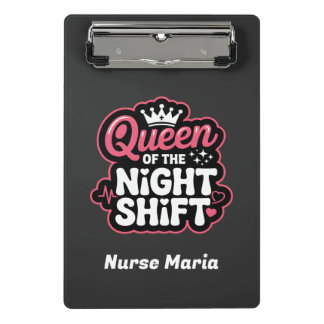 Mini Porte-bloc Custom Queen of the Night Shift Pink Nurse Crown