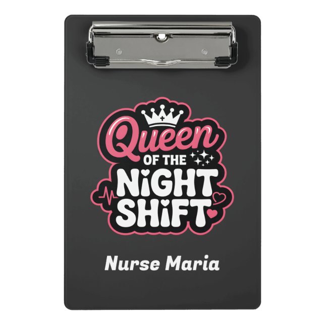 Mini Porte-bloc Custom Queen of the Night Shift Pink Nurse Crown (Devant)