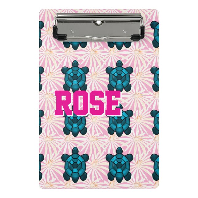 Mini Porte-bloc Custom Tropical Turtle Floral Pattern Seamless  (Devant)