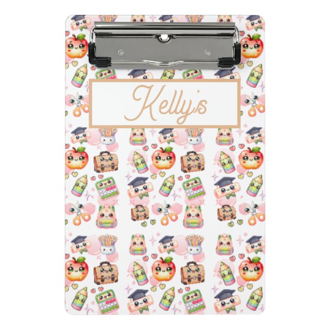 Mini Porte-bloc Cute Anime School Personalize Name (Devant)