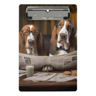 Mini Porte-bloc Cute basset hounds lecture journal