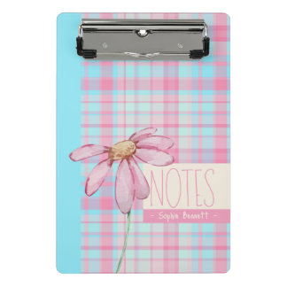 Mini Porte-bloc Cute plaid pastel pink Daisy Notes Notebook