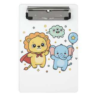Mini Porte-bloc Cute Superhero Lion and Elephant Friends Cartoon