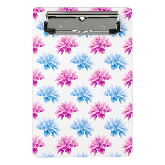 Mini Porte-bloc Dahlia Rose, Dahla Bleue, Motif Floral, Fleurs (Devant)