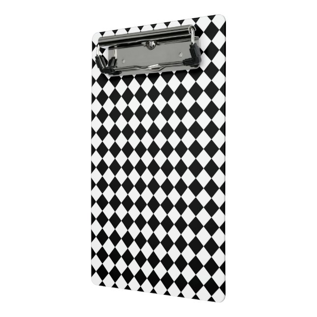 Mini Porte-bloc Damier diamant noir et blanc (Angle2)