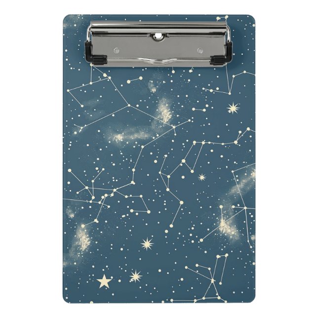 Mini Porte-bloc Dark Academia Navy Ivory Moon Constellation Chart (Devant)