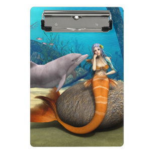 Mini Porte-bloc Dauphine sirène rêveuse Art fantastique sous-marin