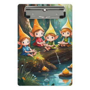 Mini Porte-bloc De mignons petits elfes dans la rivière