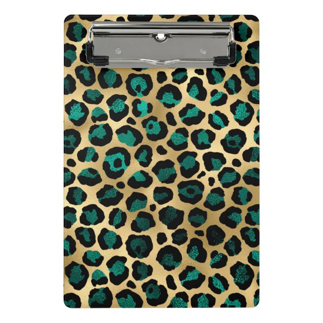 Mini Porte-bloc Design turquoise et Gold Leopard Series 14 (Devant)