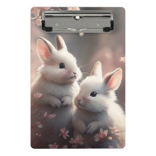 Mini Porte-bloc Deux lapins mignons avec sakura Mini Porte - bloc