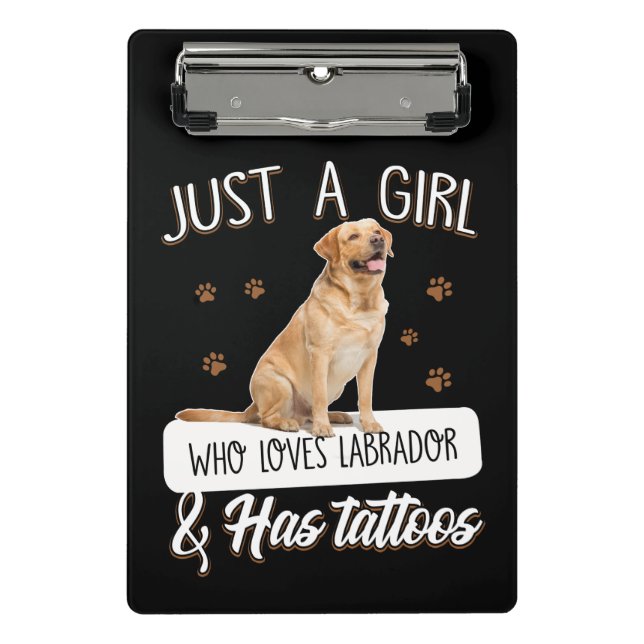 Mini Porte-bloc Dog Lover | Just A Girl Who Loves Labrador Tattoos (Devant)