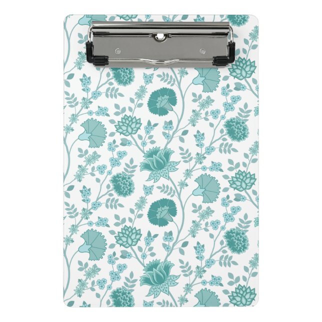 Mini Porte-bloc Dos de motifs floraux jacobéens sur blanc (Devant)
