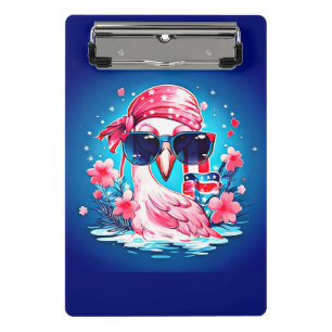 Mini Porte-bloc Drapeau américain avec Flamant rose Cartoon-69681