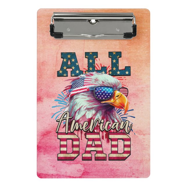 Mini Porte-bloc Drapeau américain de tous les 4 juillet américains (Devant)