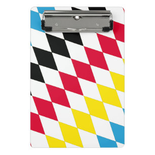 Mini Porte-bloc Drapeau bavarois diamant noir rouge jaune bleu mot