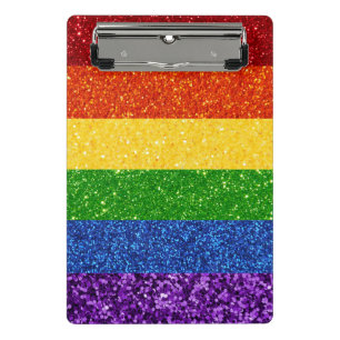 Mini Porte-bloc Drapeau de la Rainbow Pride de la Parties scintill