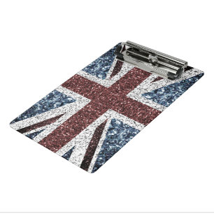 Mini Porte-bloc Drapeau du Royaume-Uni Rustic vintage scintille pa