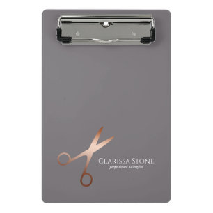 Mini Porte-bloc Elégant ciseaux d'or rose moderne coiffeur