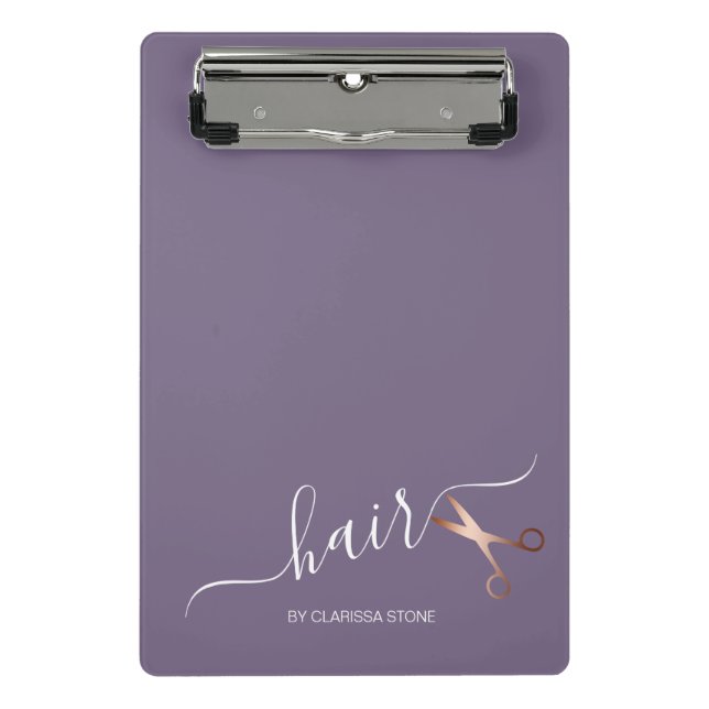 Mini Porte-bloc Elégant ciseaux d'or rose moderne coiffeur (Devant)