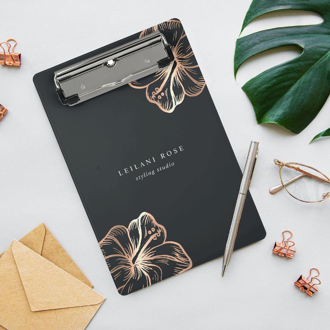 Mini Porte-bloc Elegant Copper Hibiscus Flower Personalized (Créateur téléchargé)