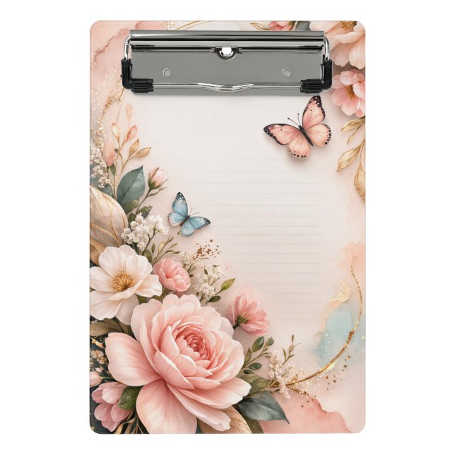 Mini Porte-bloc Elegant Floral Butterfly Clipboard (Devant)