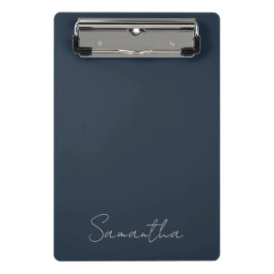 Mini Porte-bloc Élégant Nom Personnalisé Bleu Foncé