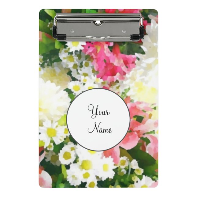 Mini Porte-bloc Elégante aquarelle florale (Devant)
