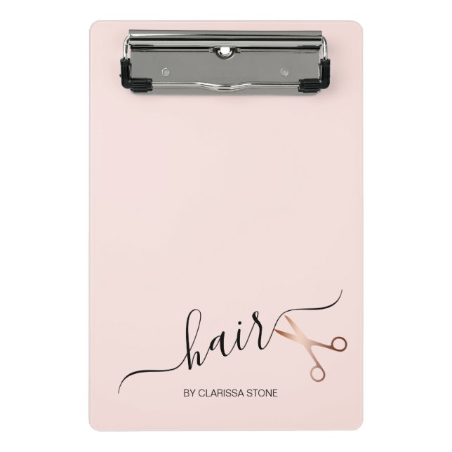 Mini Porte-bloc Elégante coupe-cheveux rose d'or (Devant)