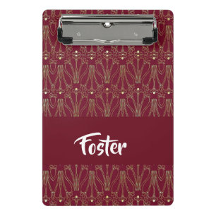 Mini Porte-bloc Empreinte de dentelle vintage or en rouge