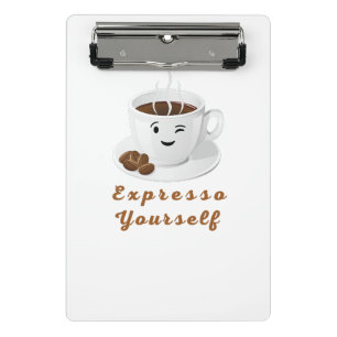 Mini Porte-bloc Exprimez-Vous – Tee-shirt drôle avec un café souri