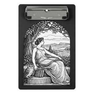 Mini Porte-bloc Femme Art Nouveau lisant sous un arbre de style vi