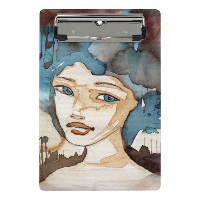 Mini Porte-bloc Femme bleue (Devant)