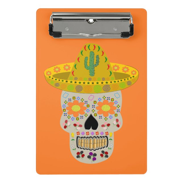 Mini Porte-bloc Fête mexicaine du crâne mort (Devant)