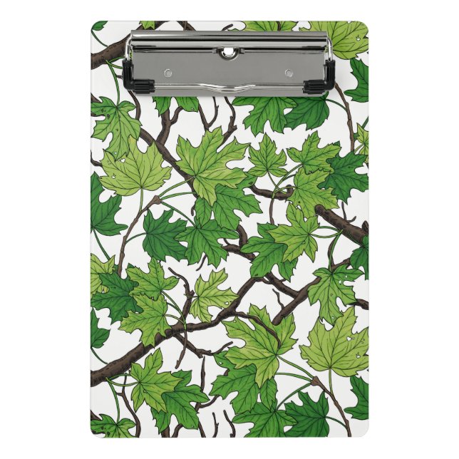Mini Porte-bloc Feuilles d'érable sur fond blanc (Devant)
