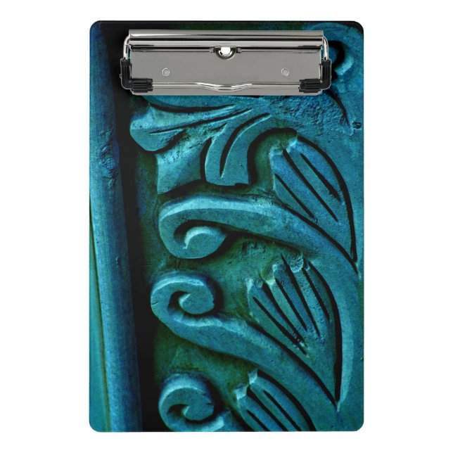 Mini Porte-bloc Feuilles turquoises (Devant)