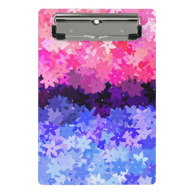 Mini Porte-bloc Fière Omnisexualité Groovy Boho Excentrique Floral (Devant)