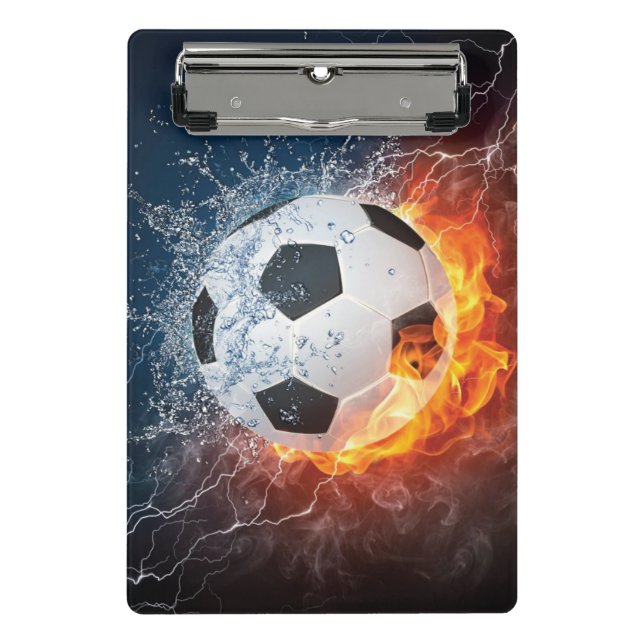 Mini Porte-bloc Flamme Football/Balle de Football Jeu d'oreiller (Devant)