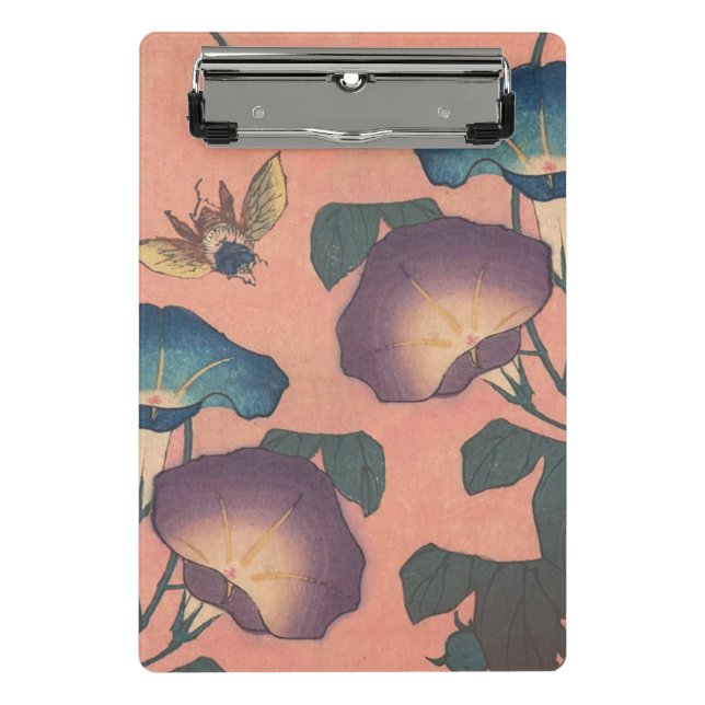 Mini Porte-bloc Fleur d'abeille rose Art classique Hokusai (Devant)